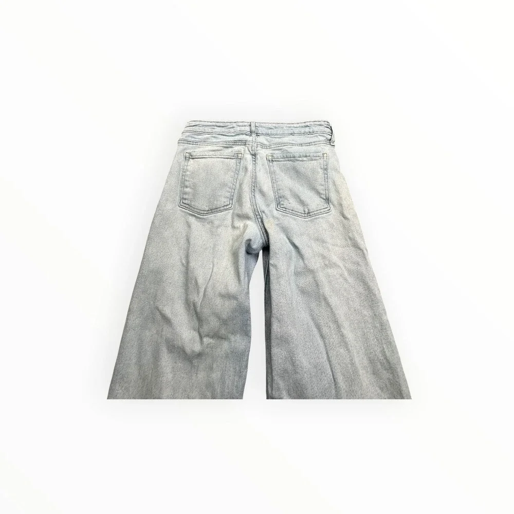 Old Navy Jeans Women 4 Light Wash Mid Rise Wide Leg Distressed Denim‎ Retro